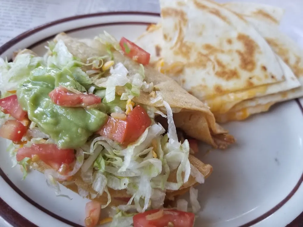Chicken Tacos and Cheese Quesadilla